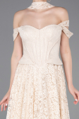 Abendkleid Lang Spitze Beige ABU5942