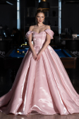Designer Abendkleid Lang Satin Puder ABU5749