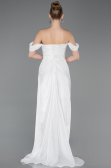Abendkleid Lang Chiffon Weiß ABU5974