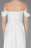 Abendkleid Lang Chiffon Weiß ABU5974
