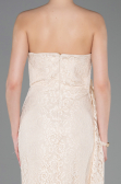 Abendkleid im Meerjungfrau-Stil Lang Spitze Beige ABU5975