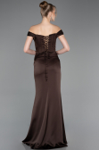 Abendkleid Lang Satin Braun ABU5976