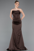 Abendkleid Lang Satin Braun ABU5944