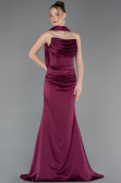 Abendkleid Lang Satin Pflaume ABU5944