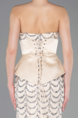 Abendbekleidung Lang Schuppig Beige ABU5979
