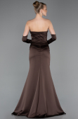 Abendkleid Lang Satin Braun ABU5944