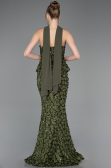 Abendkleid im Meerjungfrau-Stil Lang Schuppig Khaki ABU5982