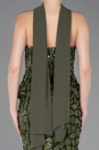 Abendkleid im Meerjungfrau-Stil Lang Schuppig Khaki ABU5982