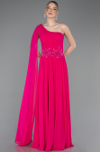 Abschlusskleid Lang Chiffon Fuchsie ABU5984