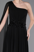 Abschlusskleid Lang Chiffon Schwarz ABU5984