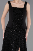 Abendkleid Lang Schuppig Schwarz ABU5986