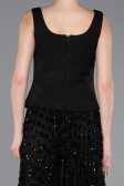 Abendkleid Lang Schuppig Schwarz ABU5986