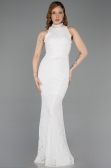 Abendkleid Lang Spitze Weiß ABU5987