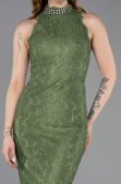 Abendkleid Lang Spitze Khaki ABU5987