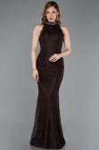 Abendkleid Lang Spitze Braun ABU5987