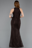 Abendkleid Lang Spitze Braun ABU5987