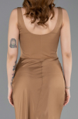Abschlusskleid Lang Satin Bronze ABU5990