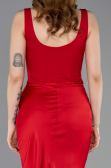 Abschlusskleid Lang Satin Rot ABU5990