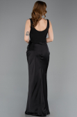 Abschlusskleid Lang Satin Schwarz ABU5990