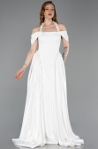 Standesamtkleid Lang Satin Weiß ABU5995