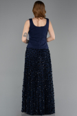Abendkleid Lang Schuppig Marineblau ABU5986