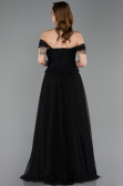 Abendkleid Lang Spitze Schwarz ABU5996
