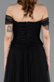 Abendkleid Lang Spitze Schwarz ABU5996