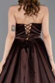 Standesamtkleid Lang Satin Braun ABU5998