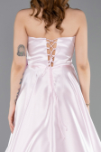 Standesamtkleid Lang Satin Puder ABU5998