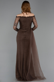 Abendkleid Lang Spitze Braun ABU5999