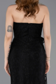 Abendkleid im Meerjungfrau-Stil Lang Spitze Schwarz ABU5975