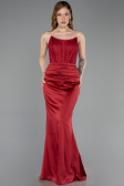 Abendkleid Lang Satin Weinrot ABU6000