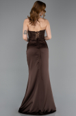 Abendkleid Lang Satin Braun ABU6000
