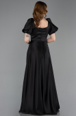 Abendkleid Lang Satin Schwarz ABU6005