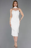 Partykleid Midi Weiß ABK2593