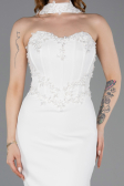 Partykleid Midi Weiß ABK2593