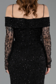 Abendkleid Lang Spitze Schwarz ABU6004
