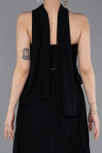 Abendkleid Lang Chiffon Schwarz ABU6011