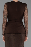 Abendkleid Lang Spitze Braun ABU6014