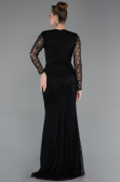 Abendkleid Lang Spitze Schwarz ABU6014