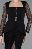 Abendkleid Lang Spitze Schwarz ABU6014