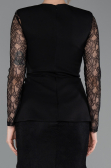 Abendkleid Lang Spitze Schwarz ABU6014
