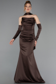 Abendkleid Lang Satin Braun ABU5944