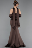 Abendkleid Lang Satin Braun ABU5944
