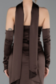 Abendkleid Lang Satin Braun ABU5944