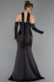 Abendkleid Lang Satin Schwarz ABU5944
