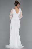 Standesamtkleid Lang Spitze Weiß ABU6016