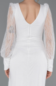 Standesamtkleid Lang Spitze Weiß ABU6016