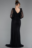 Standesamtkleid Lang Spitze Schwarz ABU6016