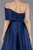 Abendkleid Lang Satin Marineblau ABU6019